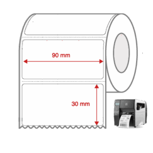 Direct Thermal Label Rolls 95mm x 30mm Perforated for Industrial Label Printers