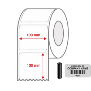 Thermal Transfer Blank Silver Mylar Label Rolls 100mm x 100mm Non Perforated