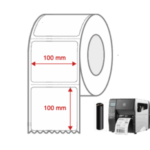 Thermal Transfer Label Rolls 100mm x 100mm Perforated for Industrial Label Printers