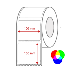 InkJet Label Rolls 100mm x 100mm Perforated for Inkjet Colour Label Printers