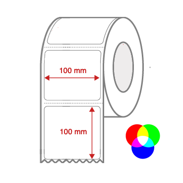 InkJet Label Rolls 100mm x 100mm Perforated for Inkjet Colour Label Printers