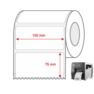 Direct Thermal Label Rolls 100mm x 75mm Perforated for Industrial Label Printers