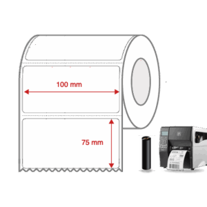 Thermal Transfer Label Rolls 100mm x 75mm Perforated for Industrial Label Printers