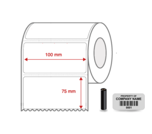 Thermal Transfer Blank WHITE Mylar Label Rolls 100mm x 75mm Perforated