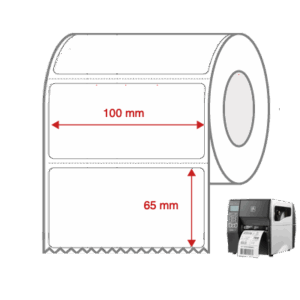 Direct Thermal Label Rolls 100mm x 65mm Perforated for Industrial Label Printers
