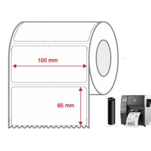 Thermal Transfer Label Rolls 100mm x 65mm Perforated for Industrial Label Printers