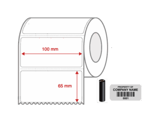 Thermal Transfer Blank WHITE Mylar Label Rolls 100mm x 65mm NON Perforated