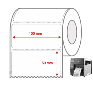 Direct Thermal Label Rolls 100mm x 50mm Perforated for Industrial Label Printers