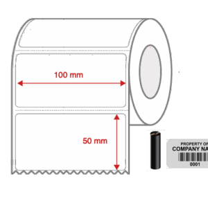 Thermal Transfer Blank Silver Mylar Label Rolls 100mm x 50mm Perforated 