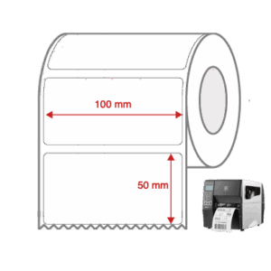 Direct Thermal Label Rolls 100mm x 50mm Non Perforated for Industrial Label Printers