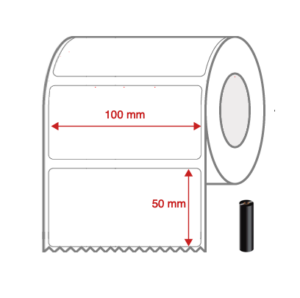 Thermal Transfer Label Rolls 100mm x 50mm Non Perforated for Desktop Label Printers