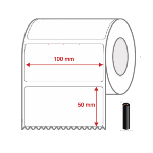 Thermal Transfer Label Rolls 100mm x 50mm Non Perforated for Desktop Label Printers