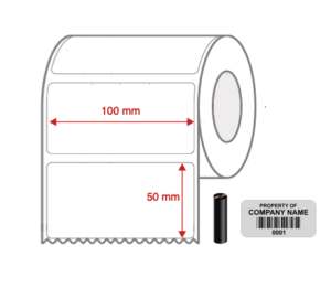 Thermal Transfer Blank Silver Mylar Label Rolls 100mm x 50mm Non Perforated
