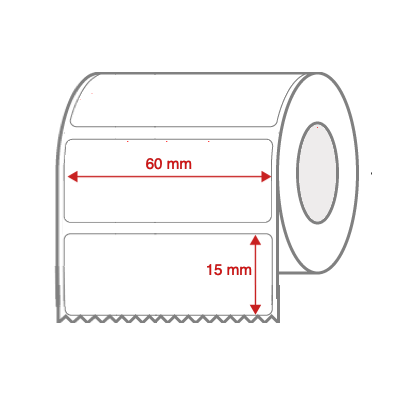 Direct Thermal Label Rolls 60mm x 15mm Non Perforated for Desktop Label Printers