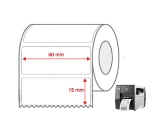 Direct Thermal Label Rolls 60mm x 15mm Non Perforated for Industrial Label Printers