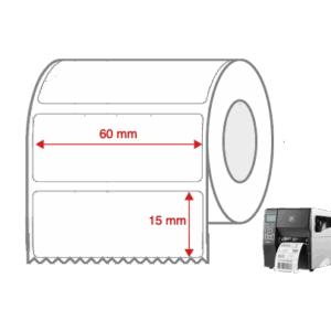 Direct Thermal Label Rolls 60mm x 15mm Non Perforated for Industrial Label Printers