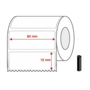 Thermal Transfer Label Rolls 60mm x 15mm Non Perforated for Desktop Label Printers