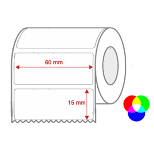 InkJet Label Rolls 60mm x 15mm Non Perforated for Inkjet Colour Label Printers