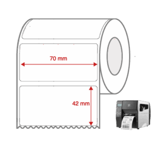 Direct Thermal Label Rolls 70mm x 42mm Non Perforated for Industrial Label Printers