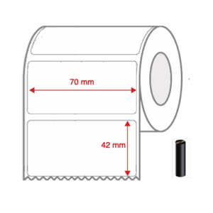 Thermal Transfer Label Rolls 70mm x 42mm Non Perforated for Desktop Label Printers