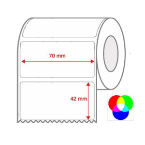 InkJet Label Rolls 70mm x 42mm Non Perforated for Inkjet Colour Label Printers