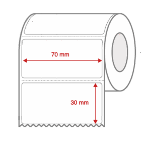 Direct Thermal Label Rolls 70mm x 30mm Perforated for Desktop Label Printers