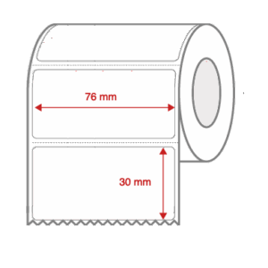 Direct Thermal Label Rolls 76mm x 30mm Non Perforated for Desktop Label Printers