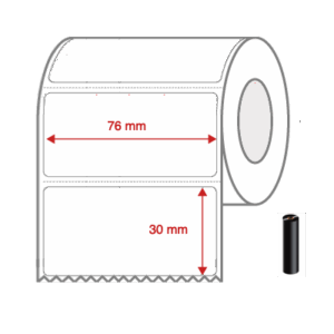 Thermal Transfer Label Rolls 76mm x 30mm Non Perforated for Desktop Label Printers