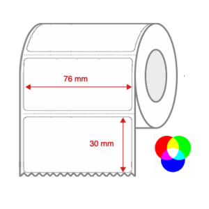 InkJet Label Rolls 76mm x 30mm Non Perforated for Inkjet Colour Label Printers