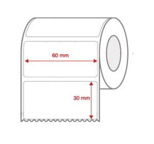 Direct Thermal Label Rolls 60mm x 30mm Non Perforated for Desktop Label Printers