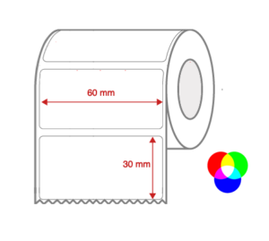 InkJet Label Rolls 60mm x 30mm Non Perforated for Inkjet Colour Label Printers