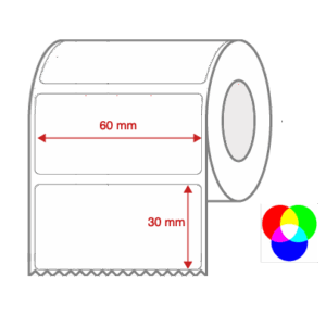InkJet Label Rolls 60mm x 30mm Non Perforated for Inkjet Colour Label Printers