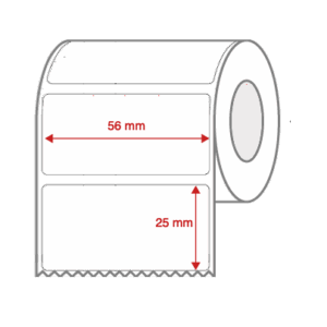 Direct Thermal Label Rolls 56mm x 25mm Non Perforated for Desktop Label Printers
