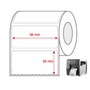 Direct Thermal Label Rolls 56mm x 25mm Non Perforated for Industrial Label Printers