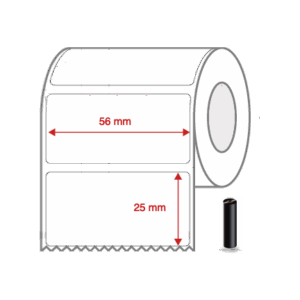 Thermal Transfer Label Rolls 56mm x 25mm Non Perforated for Desktop Label Printers