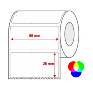 InkJet Label Rolls 56mm x 25mm Non Perforated for Inkjet Colour Label Printers