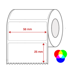 InkJet Label Rolls 56mm x 25mm Non Perforated for Inkjet Colour Label Printers