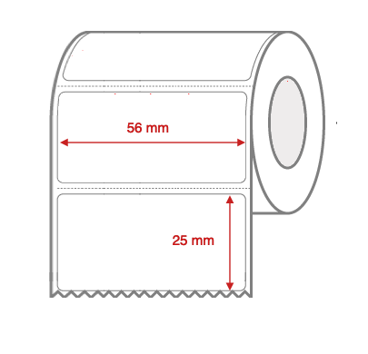 Direct Thermal Label Rolls 56mm x 25mm Perforated for Desktop Label Printers