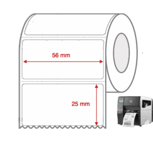 Direct Thermal Label Rolls 56mm x 25mm Perforated for Industrial Label Printers