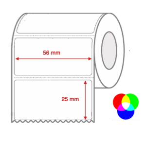 InkJet Label Rolls 56mm x 25mm Perforated for Inkjet Colour Label Printers