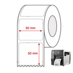 Direct Thermal Label Rolls 50mm x 50mm Non Perforated for Industrial Label Printers