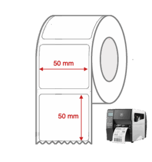 Direct Thermal Label Rolls 50mm x 50mm Non Perforated for Industrial Label Printers