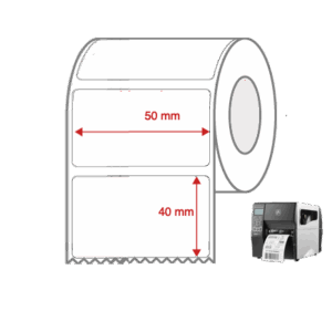 Direct Thermal Label Rolls 50mm x 40mm Non Perforated for Industrial Label Printers