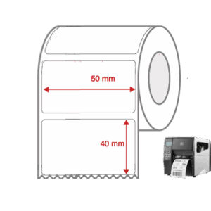 Direct Thermal Label Rolls 50mm x 40mm Non Perforated for Industrial Label Printers