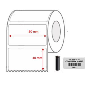 Thermal Transfer Blank Silver Mylar Label Rolls 50mm x 40mm Non Perforated