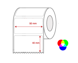 InkJet Label Rolls 50mm x 40mm Non Perforated for Inkjet Colour Label Printers