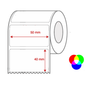 InkJet Label Rolls 50mm x 40mm Non Perforated for Inkjet Colour Label Printers