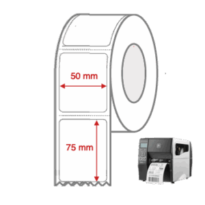 Direct Thermal Label Rolls 50mm x 75mm Perforated for Industrial Label Printers