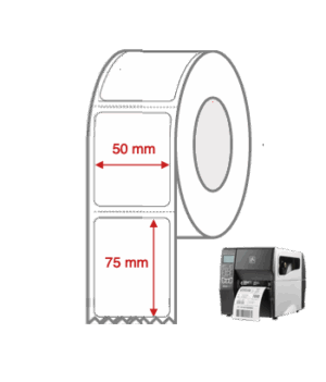 Direct Thermal Label Rolls 50mm x 75mm Perforated for Industrial Label Printers