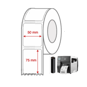 Thermal Transfer Label Rolls 50mm x 75mm Perforated for Industrial Label Printers